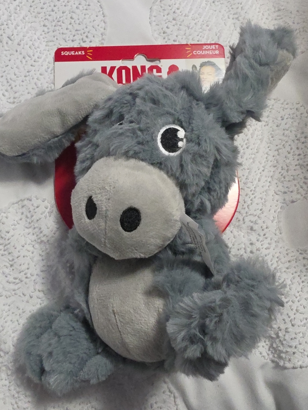 Kong Plush Donkey Toy - Gray